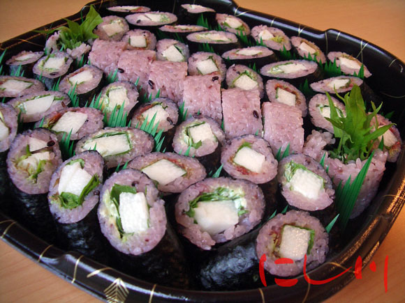 黒米寿司の盛り合わせ